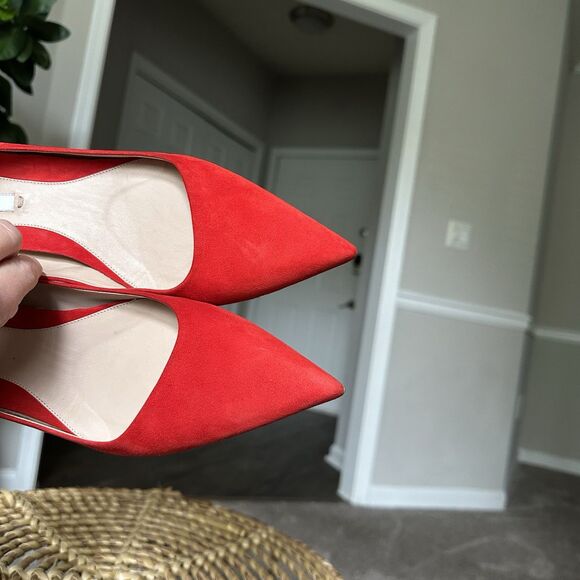 M.M. Lafleur The Lillian Pump - Italian Suede Red Heels Women’s EU 40 US 9/9.5 - Picture 8 of 14